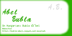 abel bubla business card